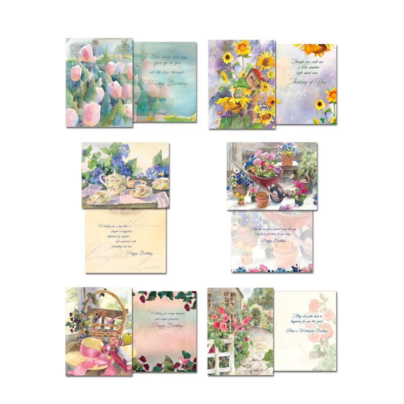 Leanin' Tree The Art of Judy Buswell - Made in USA - 20 All Occasion Cards Assortment Box with Envelopes, Greeting Cards Assortment Box, Includes Birthday, Blank Notecards, Thank You, Friendship - Image 5